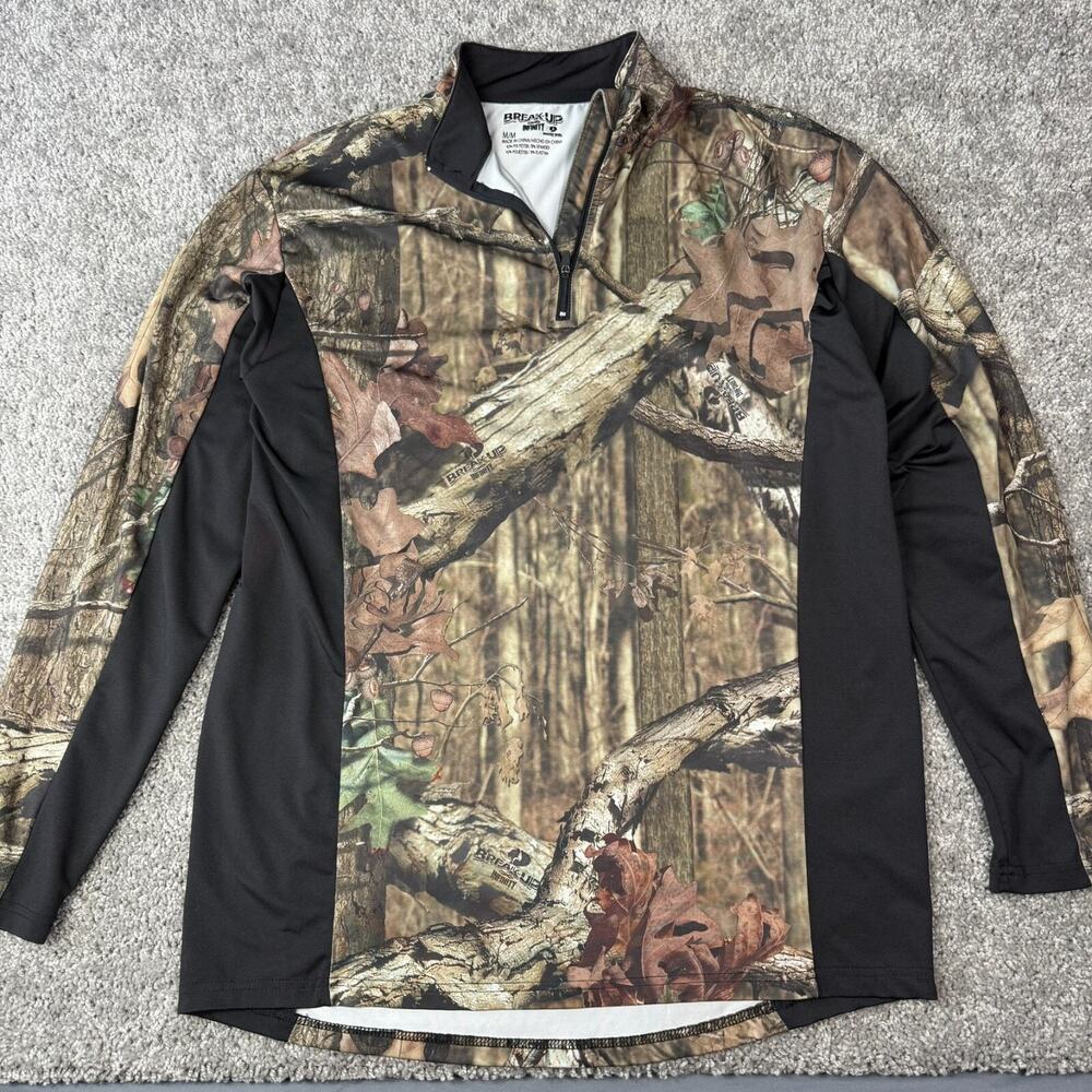 Mossy Oak Break Up Infinity Camo Mens Medium Long Sleeve 1/4 Zip Quarterzip
